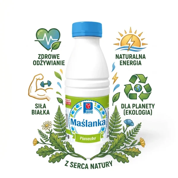 Maślanka naturalna w butelce 400 g – OSM Piaski