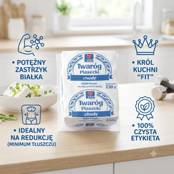 Twaróg chudy kostka 230 g OSM Piaski