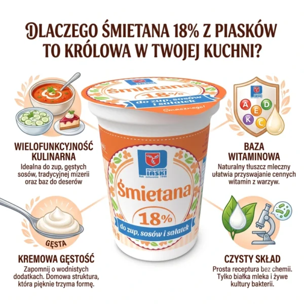 Śmietana 18% kubek 300 g OSM Piaski