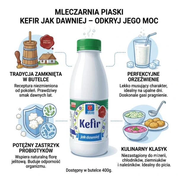 Kefir jak dawniej w butelka 400 g OSM Piaski