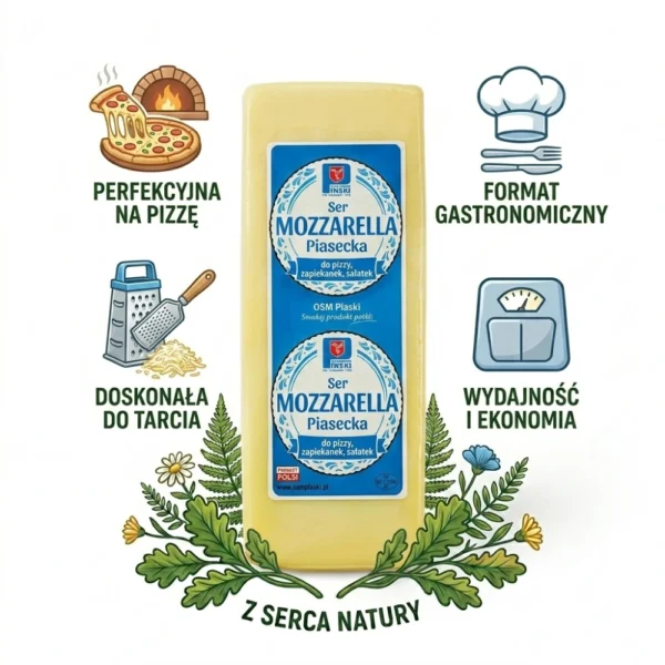 Ser Mozzarella w Bloku 2 kg OSM Piaski