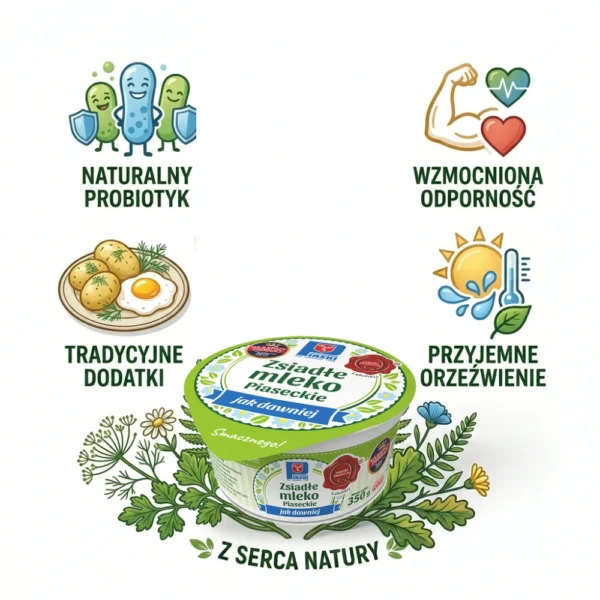 Zsiadłe mleko Piaseckie jak dawniej miska 350 g OSM Piaski