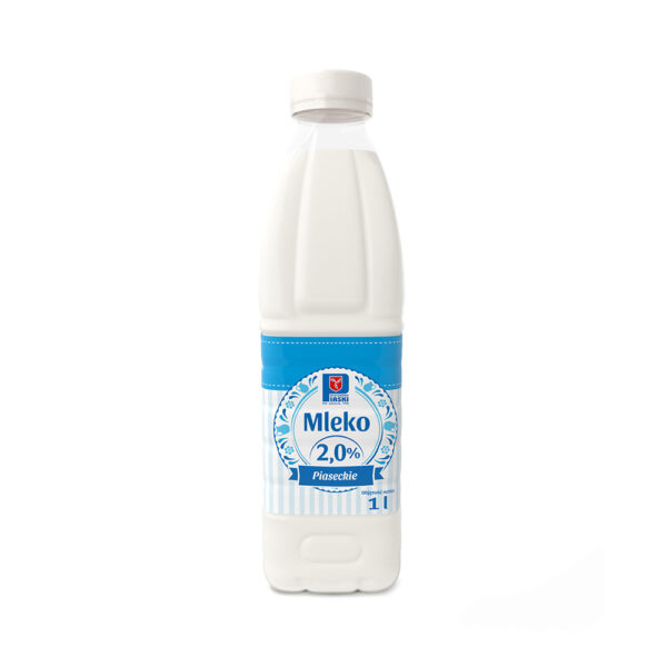 Mleko naturalne 2,0% butelka 1litr OSM Piaski