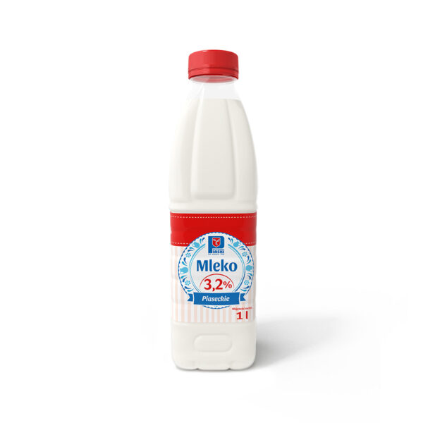 Mleko naturalne 3,2% butelka 1litr OSM Piaski