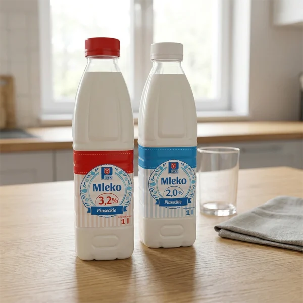 Mleko naturalne 2,0% butelka 1litr OSM Piaski