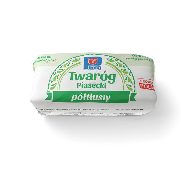 Twaróg Piasecki półtłusty – krajanka 500 g OSM Piaski