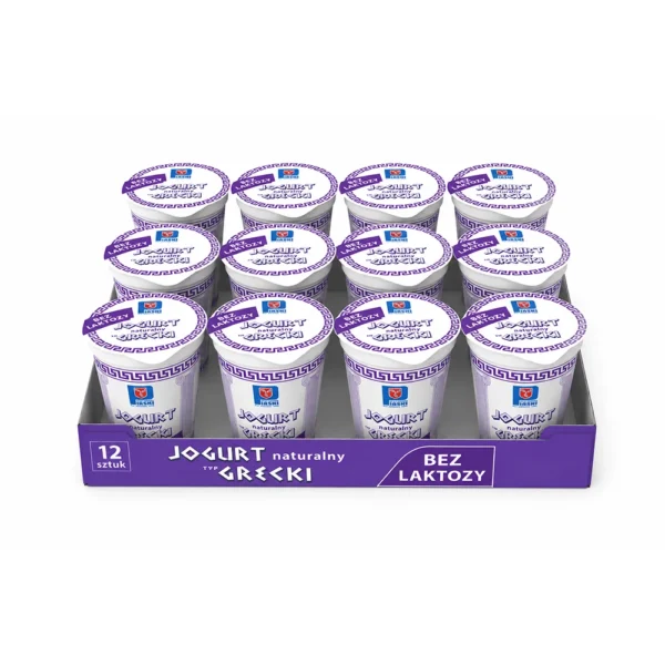 Jogurt naturalny typ Grecki BEZ LAKTOZY zgrzewka 12x400 g